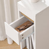 SoBuy FBT163-WN Tables de Nuit avec Dessus Amovible et Tiroir, Table d’Appoint Étroite pour Canapé, Tables de Nuit pour Chambre et Salon, Table Étroite Haute Blanche et Bois 20 x 35 x 60 cm