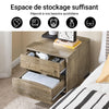 SoBuy FBT165-N Table de Chevet, 2 tiroirs façade courbée, Effet Bois & Pieds métalliques, Table d’appoint Moderne pour Chambre, 40×40×47 cm, Naturel