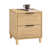 SoBuyFBT166-N Table de Chevet avec 2 tiroirs, Table d'appoint pour Chambre à Coucher ou Salon, Naturelle l 40 x P 42 x H 47 cm