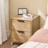 SoBuyFBT166-N Table de Chevet avec 2 tiroirs, Table d'appoint pour Chambre à Coucher ou Salon, Naturelle l 40 x P 42 x H 47 cm
