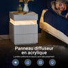 SoBuy FBT167-E-W Table de Chevet avec 3 tiroirs, 2 Panneaux latéraux en Acrylique & éclairage LED, 3 Couleurs réglables, Chevet Moderne pour Chambre & Salon, L41 × P40 × H52 cm, Blanc