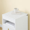 SoBuy FBT168-W Table de Chevet, Table de Nuit avec 3 tiroirs et étagère, Table d’appoint Moderne pour Chambre et Salon, Blanc L40 x P40 x H63 cm