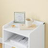 SoBuy FBT169-W Table de Chevet, Table de Nuit avec tiroir et étagère, Table d’appoint Moderne pour Chambre et Salon, Blanc L40 x P40 x H51 cm