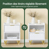 SoBuy FBT169-W Table de Chevet, Table de Nuit avec tiroir et étagère, Table d’appoint Moderne pour Chambre et Salon, Blanc L40 x P40 x H51 cm