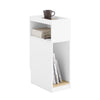 SoBuy FBT171-WN Table de Chevet Étroit, Table de Nuit avec Tiroir et Étagère, Meuble d 'appoint Moderne pour Chambre et Salon, Blanc, 20 x 35 x 60 cm