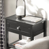 SoBuy FBT46-SCH Table de Chevet avec 1 Tiroir & 2 Étagères, Table d'appoint Moderne, Noir, L45 x P30 x H68cm