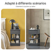 SoBuy FBT49-HG Table de Chevet - Table de Nuit avec 1 tiroir et 2 étagères, Table d'appoint pour Chambre à Coucher - Meuble de Rangement Moderne L39 x P39 x H65 cm Gris