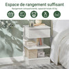 SoBuy FBT49-W Table de Chevet - Table de Nuit avec 1 tiroir et 2 étagères, Table d'appoint pour Chambre à Coucher - Meuble de Rangement Moderne L39 x P39 x H65 cm Blanc