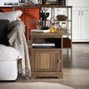 SoBuy FBT151-BR Table de Chevet, Table d'Appoint, Bout de Canapé avec 1 Porte pour Salon, Chambre, L45 x P40 x H59 cm