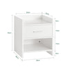 SoBuy FBT66-W Table de Chevet Table de Nuit Bout de Canapé avec 1 Tiroir 1 Niche Blanc