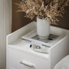 SoBuy FBT66-W Table de Chevet Table de Nuit Bout de Canapé avec 1 Tiroir 1 Niche Blanc