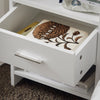 SoBuy FBT66-W Table de Chevet Table de Nuit Bout de Canapé avec 1 Tiroir 1 Niche Blanc