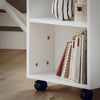 SoBuy FBT68-W Bout de Canapé Table Roulante avec Étagères de Rangement Bibliothèque à roulettes