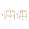 SoBuy FBT75-W Set de 2-Blanc et Bois Ronde Table d'Appoint Table Basse Ronde Guéridon
