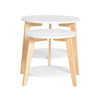 SoBuy FBT75-W Set de 2-Blanc et Bois Ronde Table d'Appoint Table Basse Ronde Guéridon
