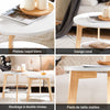 SoBuy FBT75-W Set de 2-Blanc et Bois Ronde Table d'Appoint Table Basse Ronde Guéridon