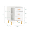 SoBuy FBT95-W Table d’Appoint Bout de Canapé Table de Chevet Table de Nuit avec 3 tiroirs et 2 étagères de rangement