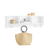SoBuy FHK35-W Porte Manteau Mural, Patère Murale, Étagère de Rangement, Meuble d’Entrée avec 3 Compartiments et 3 Crochets pour Couloir, Entrée, Salon, Bureau et Chambre, Blanc, L100xP20xH30 cm