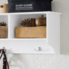 SoBuy FHK35-W Porte Manteau Mural, Patère Murale, Étagère de Rangement, Meuble d’Entrée avec 3 Compartiments et 3 Crochets pour Couloir, Entrée, Salon, Bureau et Chambre, Blanc, L100xP20xH30 cm