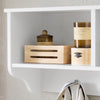SoBuy FHK35-W Porte Manteau Mural, Patère Murale, Étagère de Rangement, Meuble d’Entrée avec 3 Compartiments et 3 Crochets pour Couloir, Entrée, Salon, Bureau et Chambre, Blanc, L100xP20xH30 cm