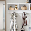 SoBuy FHK35-W Porte Manteau Mural, Patère Murale, Étagère de Rangement, Meuble d’Entrée avec 3 Compartiments et 3 Crochets pour Couloir, Entrée, Salon, Bureau et Chambre, Blanc, L100xP20xH30 cm