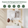 SoBuy FHK36-W Porte-manteau Mural, Porte-manteau d'Entrée, Patères avec Étagère Suspendue, avec 4 crochets et 1 étagère