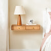 SoBuy FHK37-N Étagère Murale Flottante avec 2 tiroirs, pour Chambre, entrée & Salon, hêtre Massif, L60 × P20 × H10 cm, Naturel