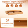SoBuy FHK37-N Étagère Murale Flottante avec 2 tiroirs, pour Chambre, entrée & Salon, hêtre Massif, L60 × P20 × H10 cm, Naturel