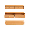 SoBuy FHK37-N Étagère Murale Flottante avec 2 tiroirs, pour Chambre, entrée & Salon, hêtre Massif, L60 × P20 × H10 cm, Naturel