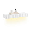 SoBuy FHK38-W Étagère Murale Flottante avec tiroir & éclairage LED à détecteur de Mouvement, pour Chambre, entrée & Salon, à Piles, L60 × P20 × H8 cm, Blanc