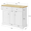 SoBuy FKW100-WN Desserte Roulante Meuble de Rangement à roulettes Chariot de Service Buffet Commode Bahut en Bois