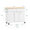 SoBuy FKW100-WN Desserte Roulante Meuble de Rangement à roulettes Chariot de Service Buffet Commode Bahut en Bois