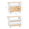 SoBuy FKW107-II-WN Desserte Roulante Chariot de Cuisine à roulettes Chariot de Service avec Etagère à Epices, 1 Porte et 2 tiroirs