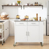 SoBuy FKW108-W Chariot de Cuisine Multifonctionnel avec Plateau en Acier Inoxydable - Tiroirs et Placard, Étagère Latérale, Idéal pour Rangement Cuisine et Meuble à roulettes Blanc 107 x 46 x 94 cm
