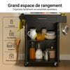 SoBuy FKW110‑SCH Desserte Cuisine à roulettes Meuble Cuisine Rangement Meuble Bas Cuisine Petit Meuble de Rangement Cuisine avec Plan de Travail 80×90×46 cm Noir
