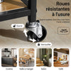 SoBuy FKW111-PF Desserte de Cuisine à roulettes avec Tiroirs Chariot de Cuisine Style Industriel en Bois Vintage et Métal Noir Meuble Bas Cuisine avec Étagères de Rangement 89x53x37cm