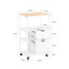 SoBuy FKW111-WN Desserte Chariot de Service Buffet avec 2 Tiroirs et 3 Etagères |Prévente