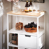 SoBuy FKW111-WN Desserte Chariot de Service Buffet avec 2 Tiroirs et 3 Etagères |Prévente