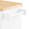 SoBuy FKW114-WN Îlot Central de Cuisine Buffet avec Plateau en Bois d'Hévéa, Porte-Bouteilles à 2 Niveaux