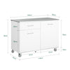 SoBuy FKW117-W Desserte à roulettes Îlot Central avec Plan de Travail INOX et 1 Tiroir, Chariot Mobile pour Cuisine ou Salle à Manger, Meuble de Cuisine avec Rangement 120 x 56 x 90 cm