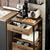 SoBuy FKW118-PF Desserte de Cuisine Roulante Chariot de Cuisine Meuble de Rangement à roulettes Multifonctionnel avec 2 Tiroirs et Etagère, Cadre en Acier Stable, Industriel, 60x45x90 cm