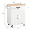 SoBuy FKW119-WN Desserte de Cuisine à roulettes avec Plateau en Bois de Caoutchouc, Meuble de Rangement de Cuisine, Meuble Plan de Travail Idéal pour Cuisine, Salle à Manger ou Restaurant 74x91x46 cm