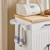 SoBuy FKW119-WN Desserte de Cuisine à roulettes avec Plateau en Bois de Caoutchouc, Meuble de Rangement de Cuisine, Meuble Plan de Travail Idéal pour Cuisine, Salle à Manger ou Restaurant 74x91x46 cm