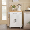 SoBuy FKW119-WN Desserte de Cuisine à roulettes avec Plateau en Bois de Caoutchouc, Meuble de Rangement de Cuisine, Meuble Plan de Travail Idéal pour Cuisine, Salle à Manger ou Restaurant 74x91x46 cm