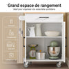 SoBuy FKW119-WN Desserte de Cuisine à roulettes avec Plateau en Bois de Caoutchouc, Meuble de Rangement de Cuisine, Meuble Plan de Travail Idéal pour Cuisine, Salle à Manger ou Restaurant 74x91x46 cm