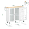 SoBuy FKW120-WN Desserte de Cuisine à roulettes îlot de Cuisine Chariot de Service Buffet Placard Armoire Cuisine