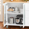 SoBuy FKW120-WN Desserte de Cuisine à roulettes îlot de Cuisine Chariot de Service Buffet Placard Armoire Cuisine