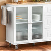 SoBuy FKW120-WN Desserte de Cuisine à roulettes îlot de Cuisine Chariot de Service Buffet Placard Armoire Cuisine
