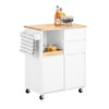SoBuy FKW123-WN Desserte de Cuisine à roulettes Chariot de Cuisine îlot de Cuisine Buffet Armoire de Rangement, 1 Plateau Amovible, 2 Tiroirs et 2 Portes, 72x40x84 cm, Blanc