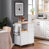SoBuy FKW123-WN Desserte de Cuisine à roulettes Chariot de Cuisine îlot de Cuisine Buffet Armoire de Rangement, 1 Plateau Amovible, 2 Tiroirs et 2 Portes, 72x40x84 cm, Blanc